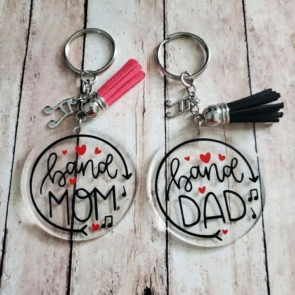 Band Mom Keychain, Band Dad Keychain, Music Note Keychain - Picture 14 of 15